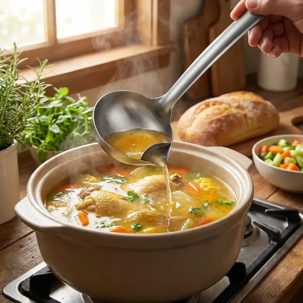 Stainless steel oil soup separator spoon (pack of 1 / 2)