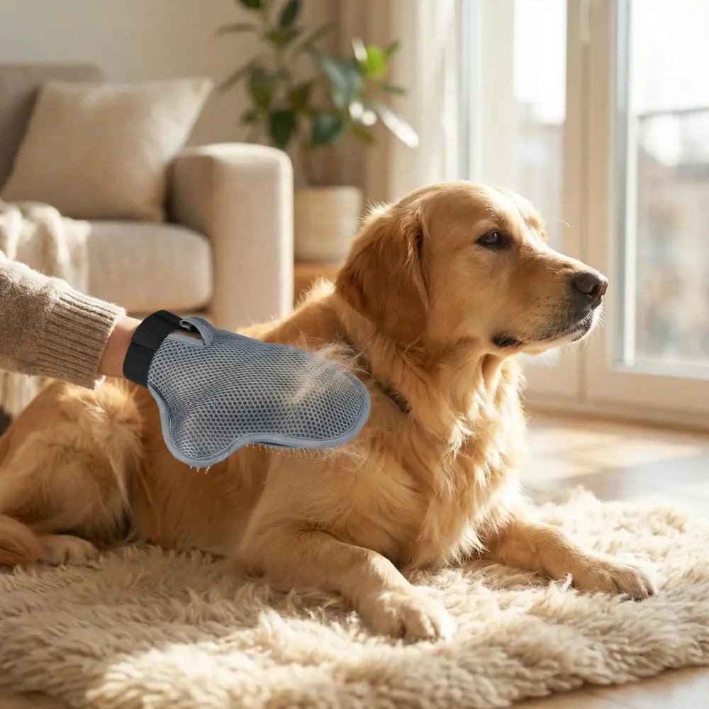 Stainless steel pet grooming glove