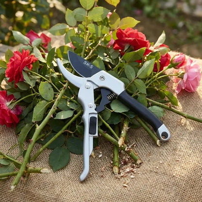 Stainless steel ratchet pruning shears