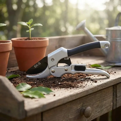 Stainless steel ratchet pruning shears