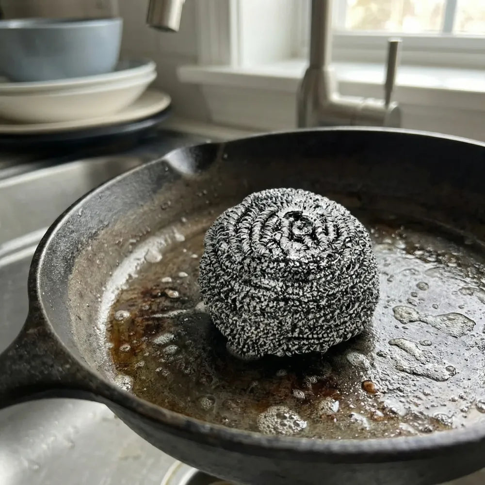 Stainless steel scrubber ball - home & kitchen