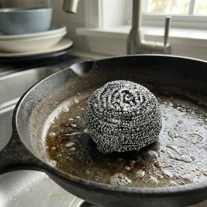 Stainless steel scrubber ball - home & kitchen
