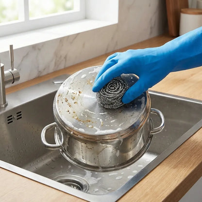 Stainless steel scrubber ball - home & kitchen