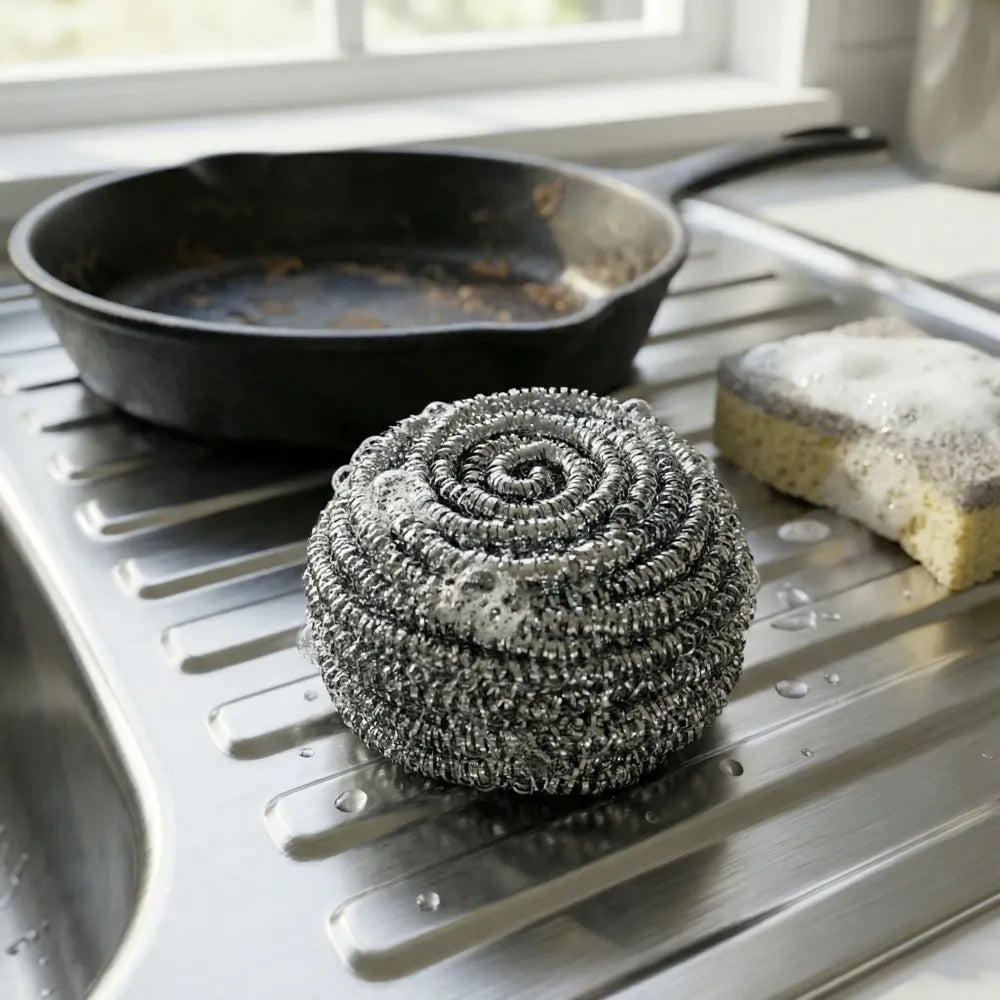 Stainless steel scrubber ball - home & kitchen