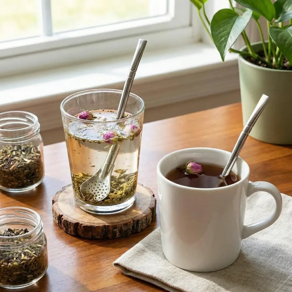 Stainless steel spoon straws - home essentials