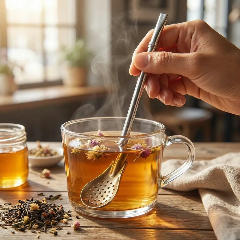 Stainless steel spoon straws - home essentials