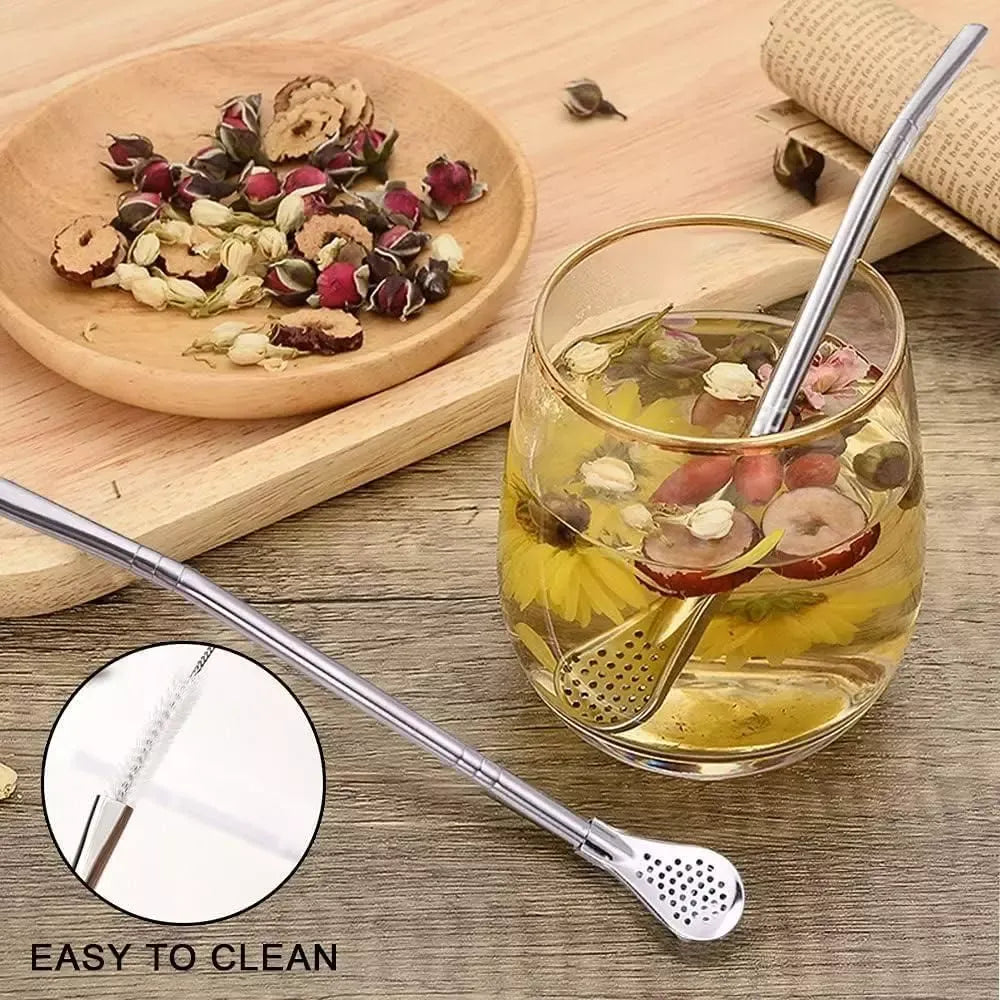 Stainless steel spoon straws - home essentials