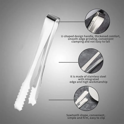 Stainless steel tong for lifting ice cubes sugar serving tongs (13 cm 1 pc) - home & kitchen