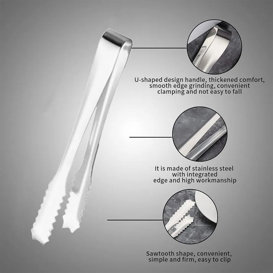 Stainless steel tong for lifting ice cubes sugar serving tongs (13 cm 1 pc) - home & kitchen