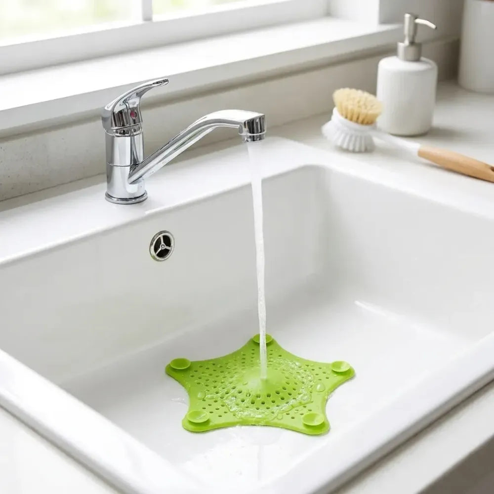 Star silicone drain hair catcher - home & kitchen