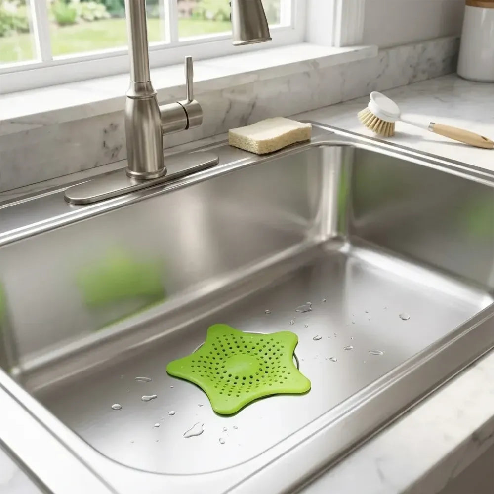 Star silicone drain hair catcher - home & kitchen