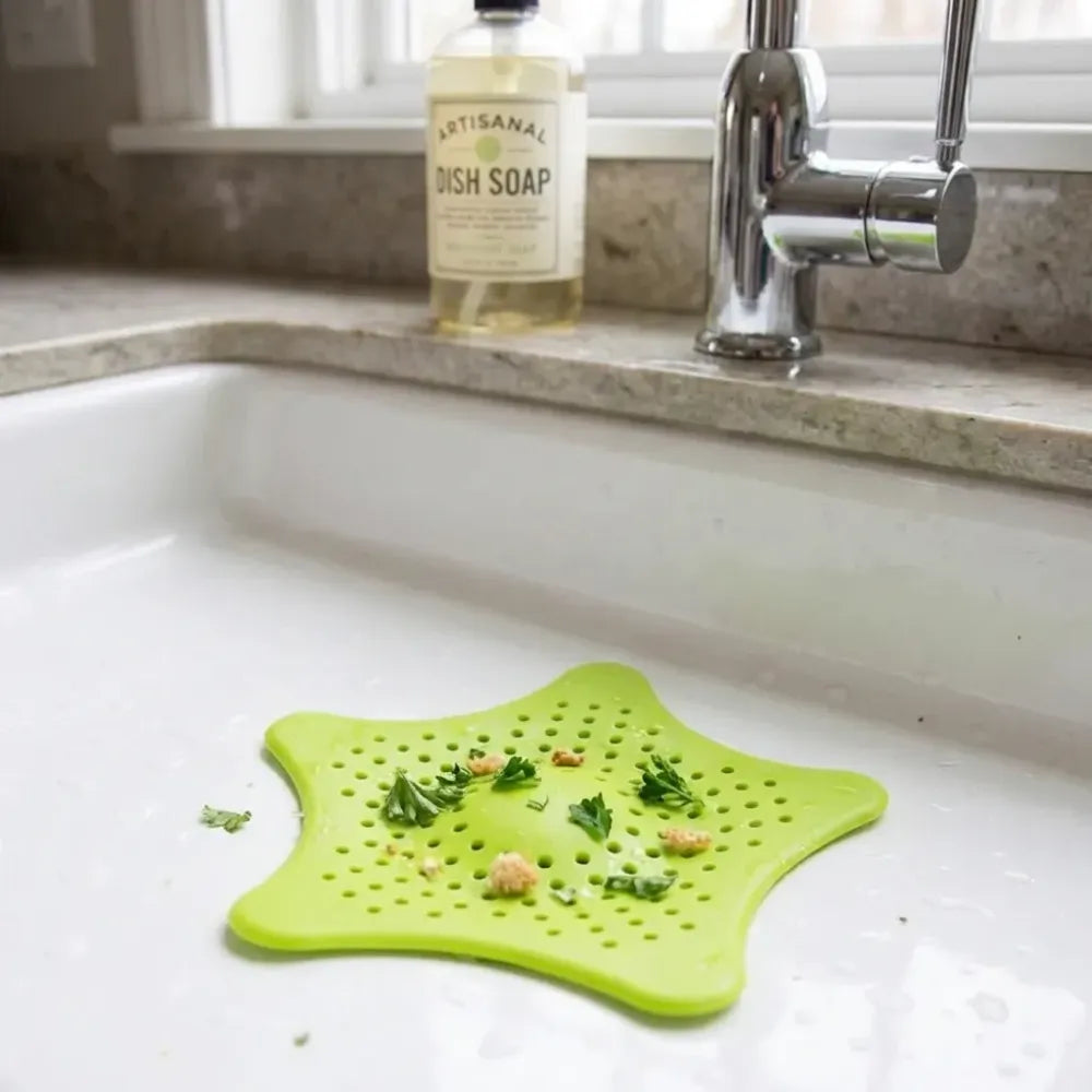 Star silicone drain hair catcher - home & kitchen