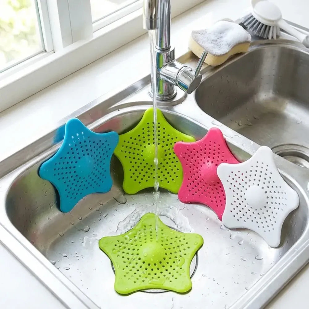 Star silicone drain hair catcher - home & kitchen