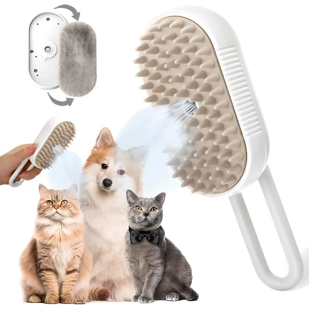 Steam brush for pets