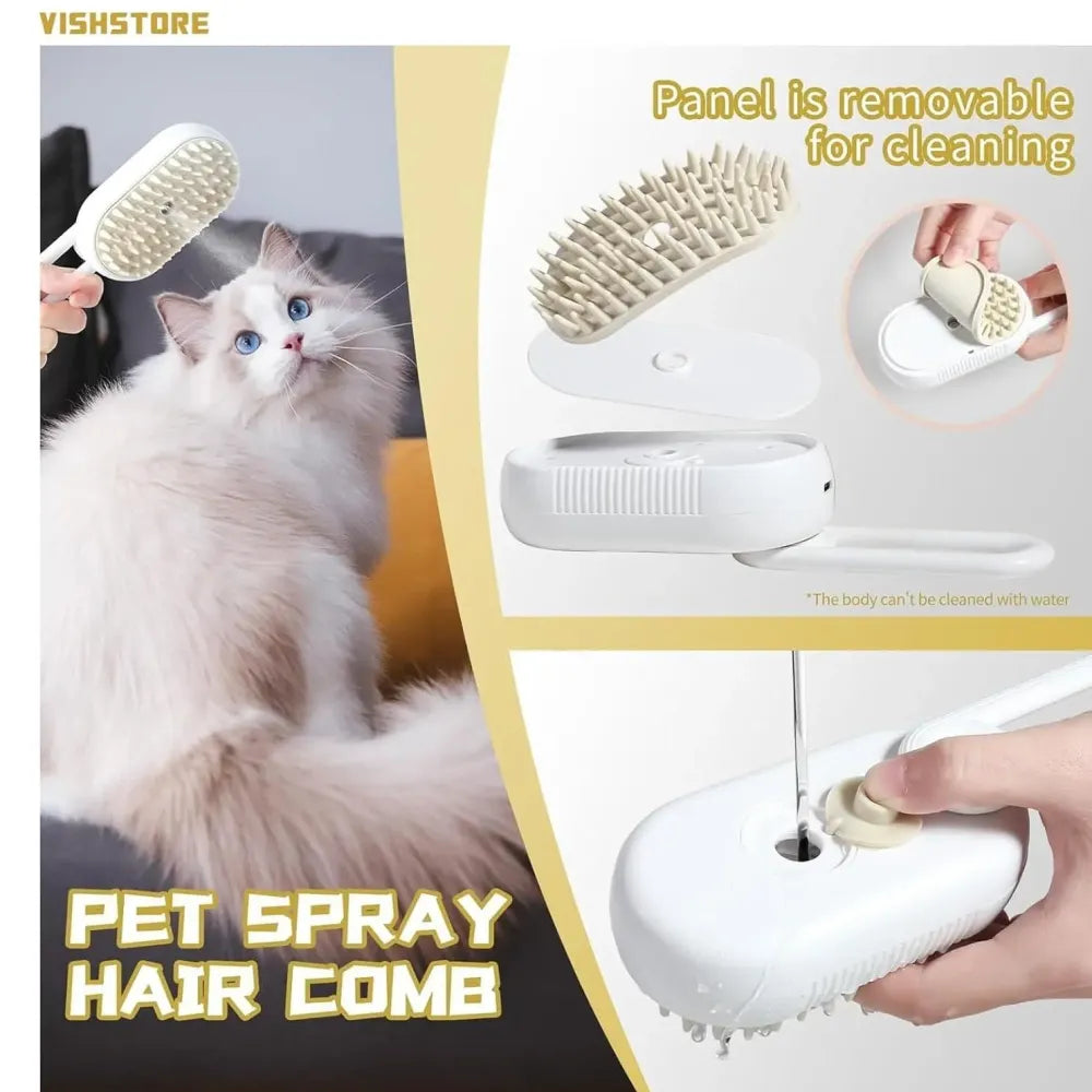 Steam brush for pets
