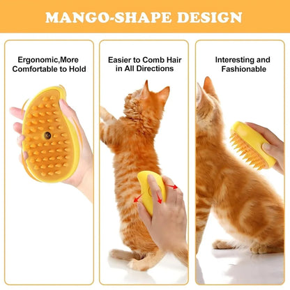 Steaming pet hair brush