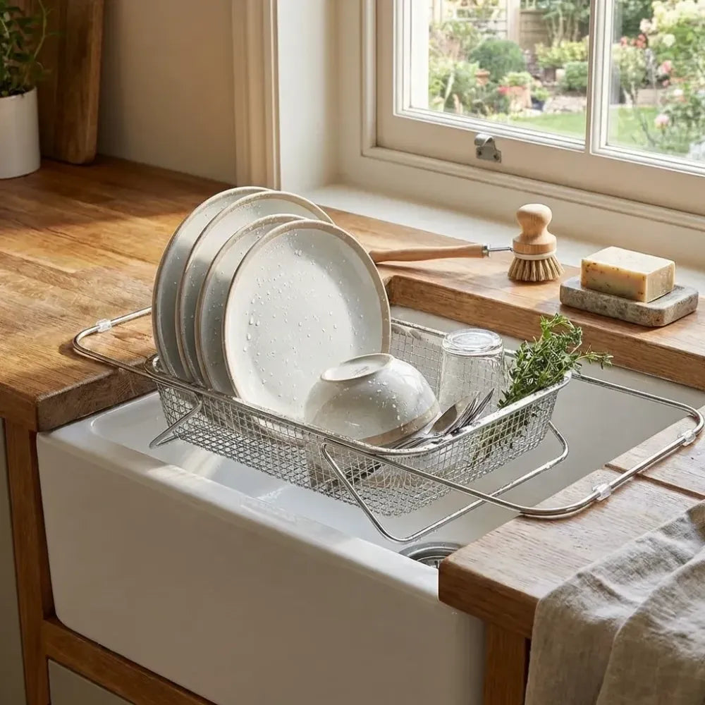 Steel mesh kitchen colander - potential heroes