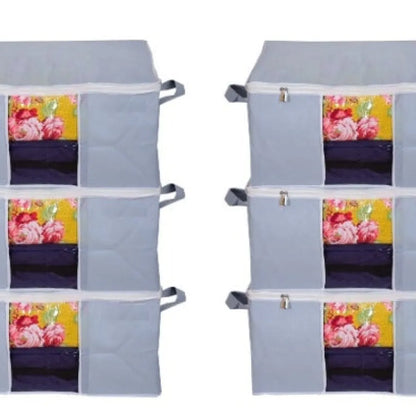 Gray zippered storage bags.