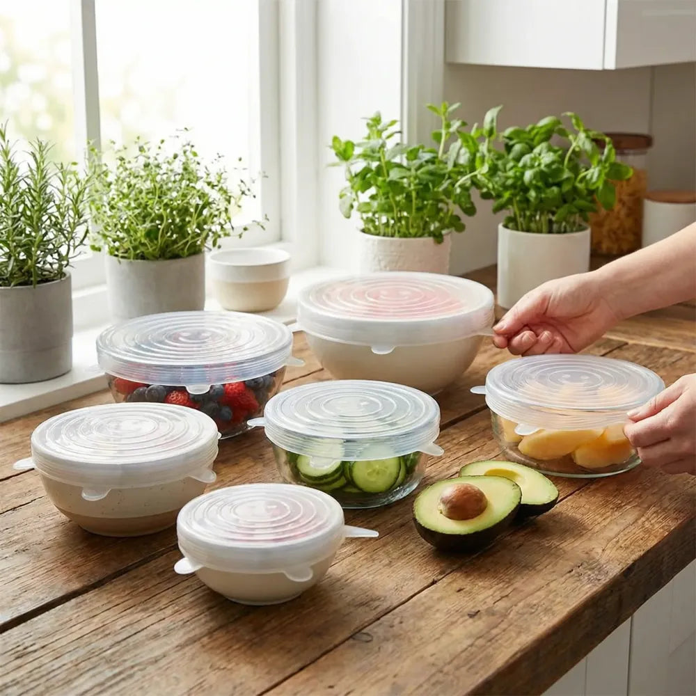 Stretch silicone food covers - kitchen tool
