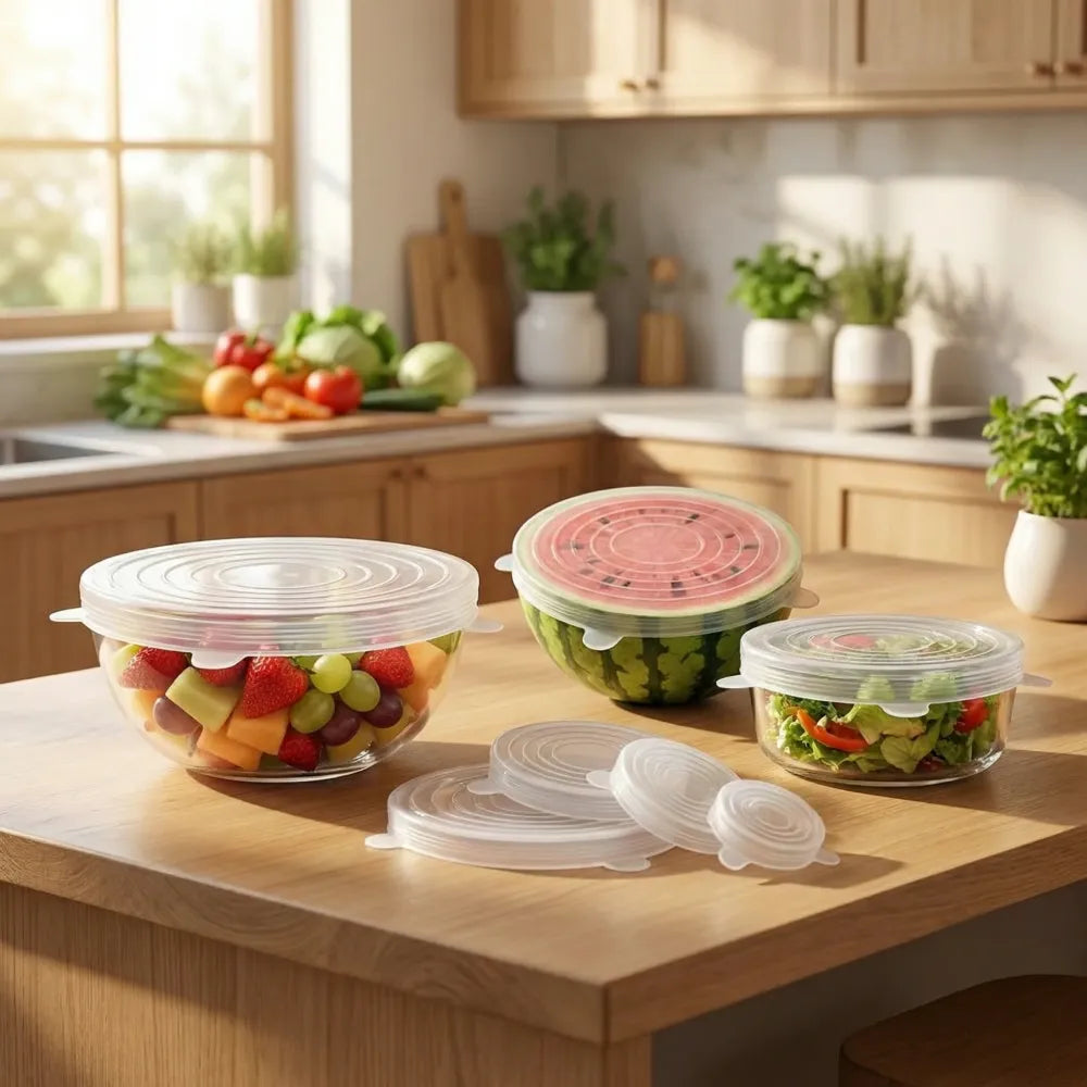 Stretch silicone food lids - home essentials