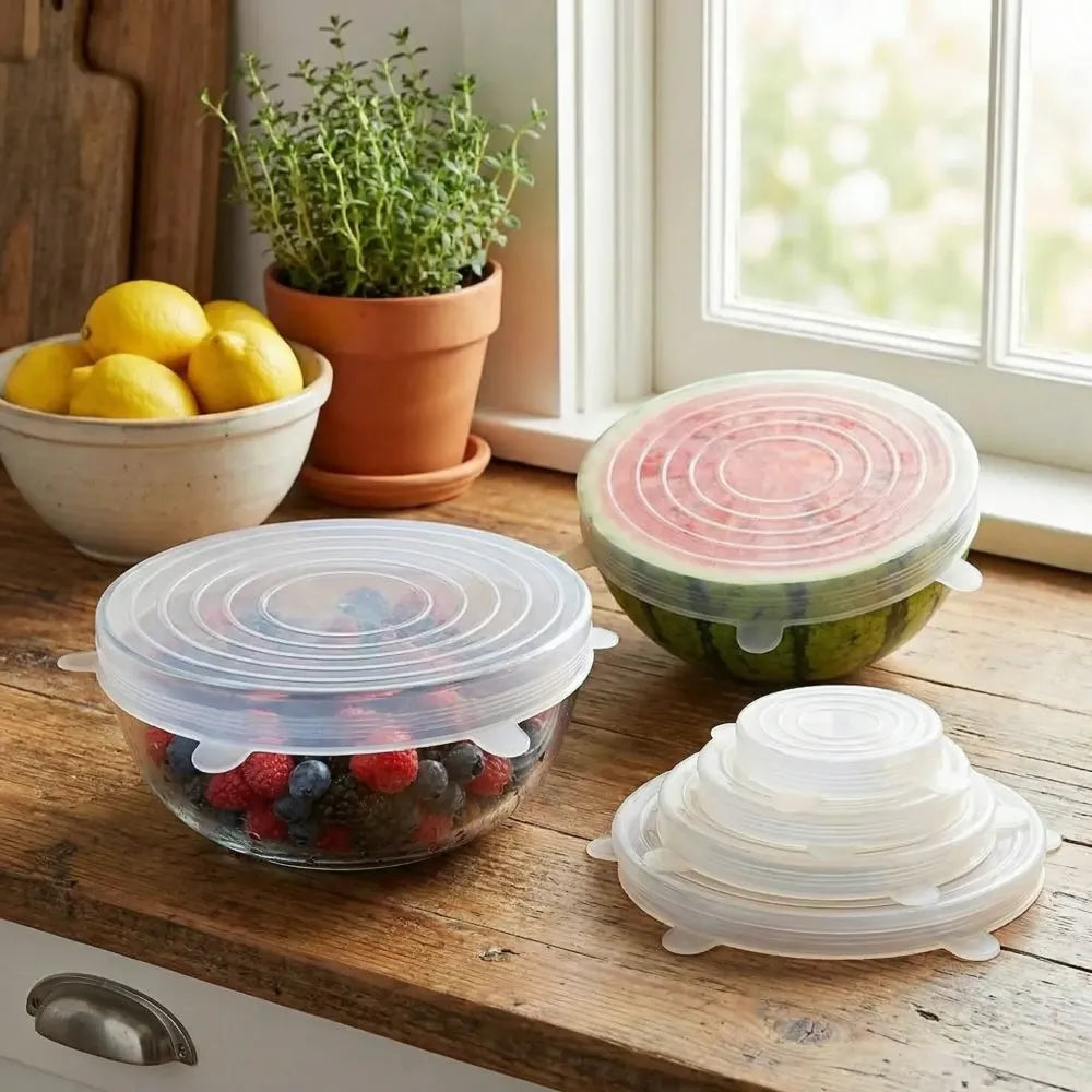Stretch silicone food lids - home essentials