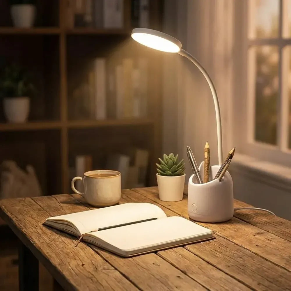 Study table with pen holder