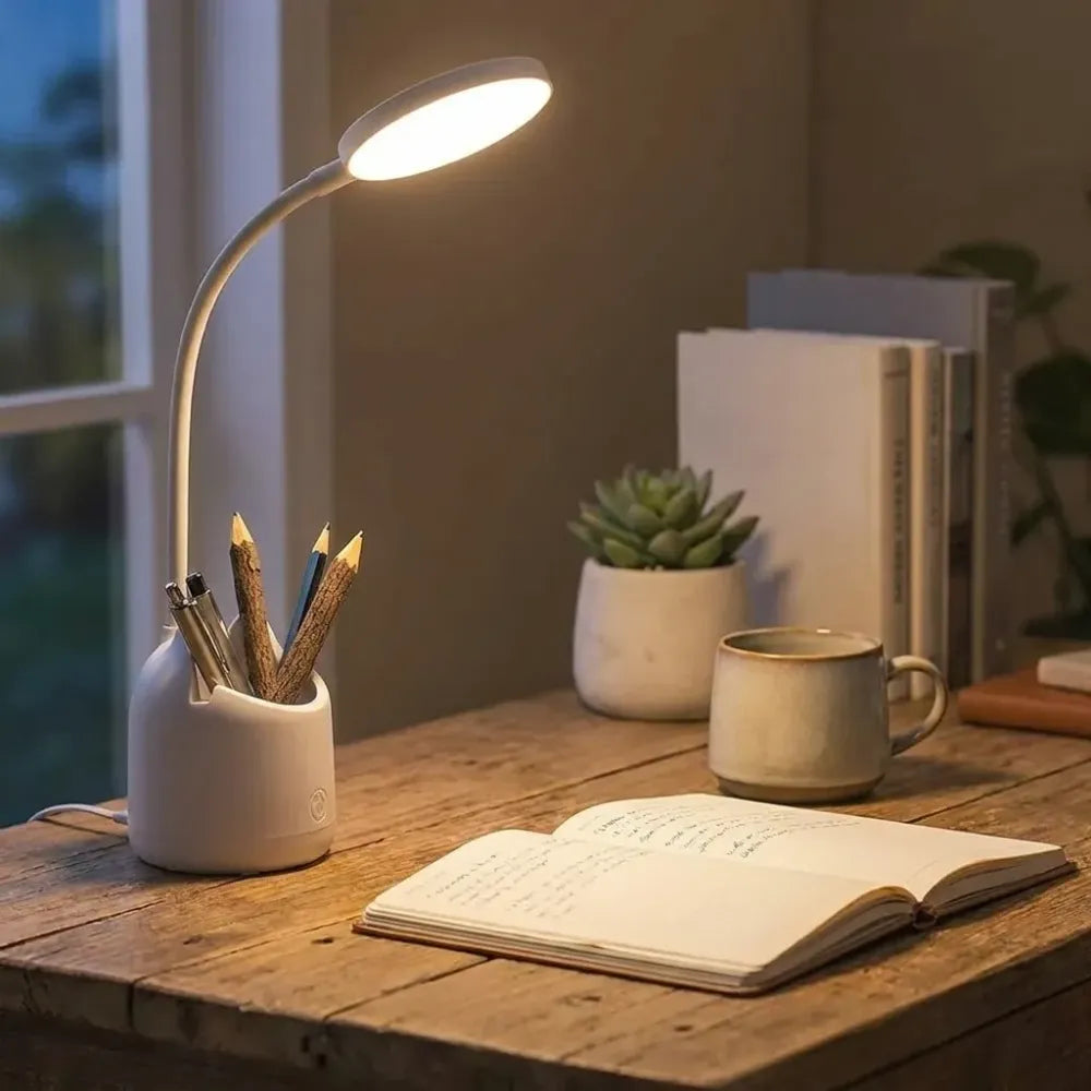 Study table with pen holder