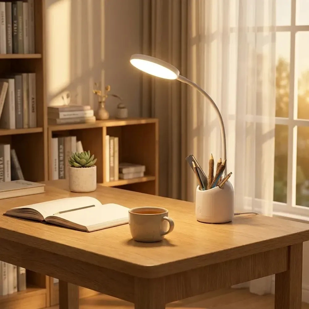 Study table with pen holder