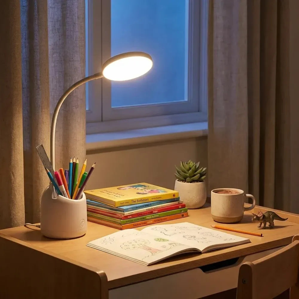 Study table with pen holder