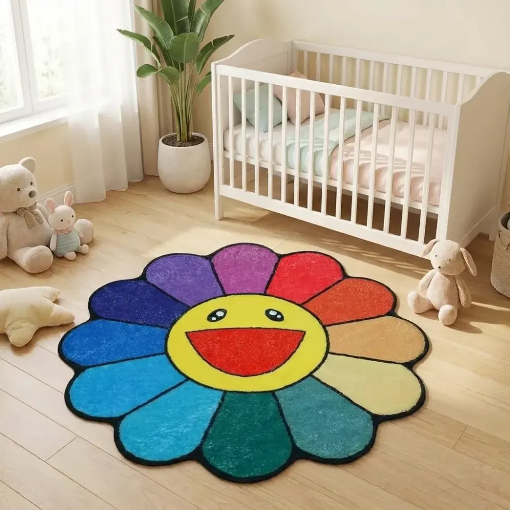 Sunflower bathroom rug for kids
