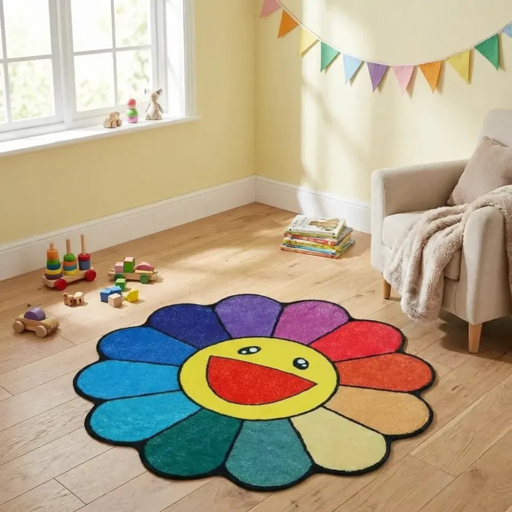 Sunflower bathroom rug for kids