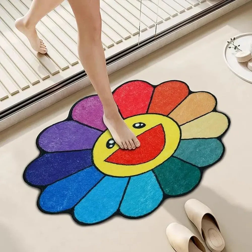 Sunflower bathroom rug for kids
