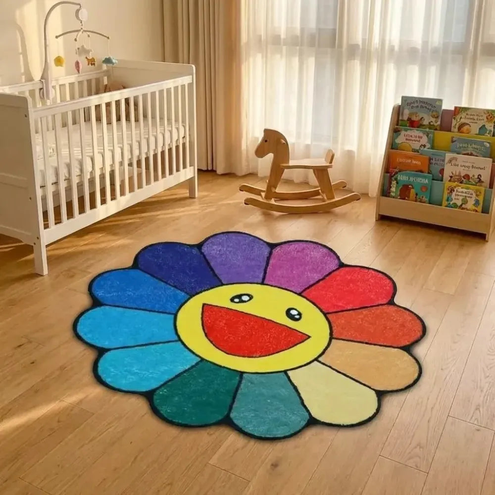 Sunflower bathroom rug for kids