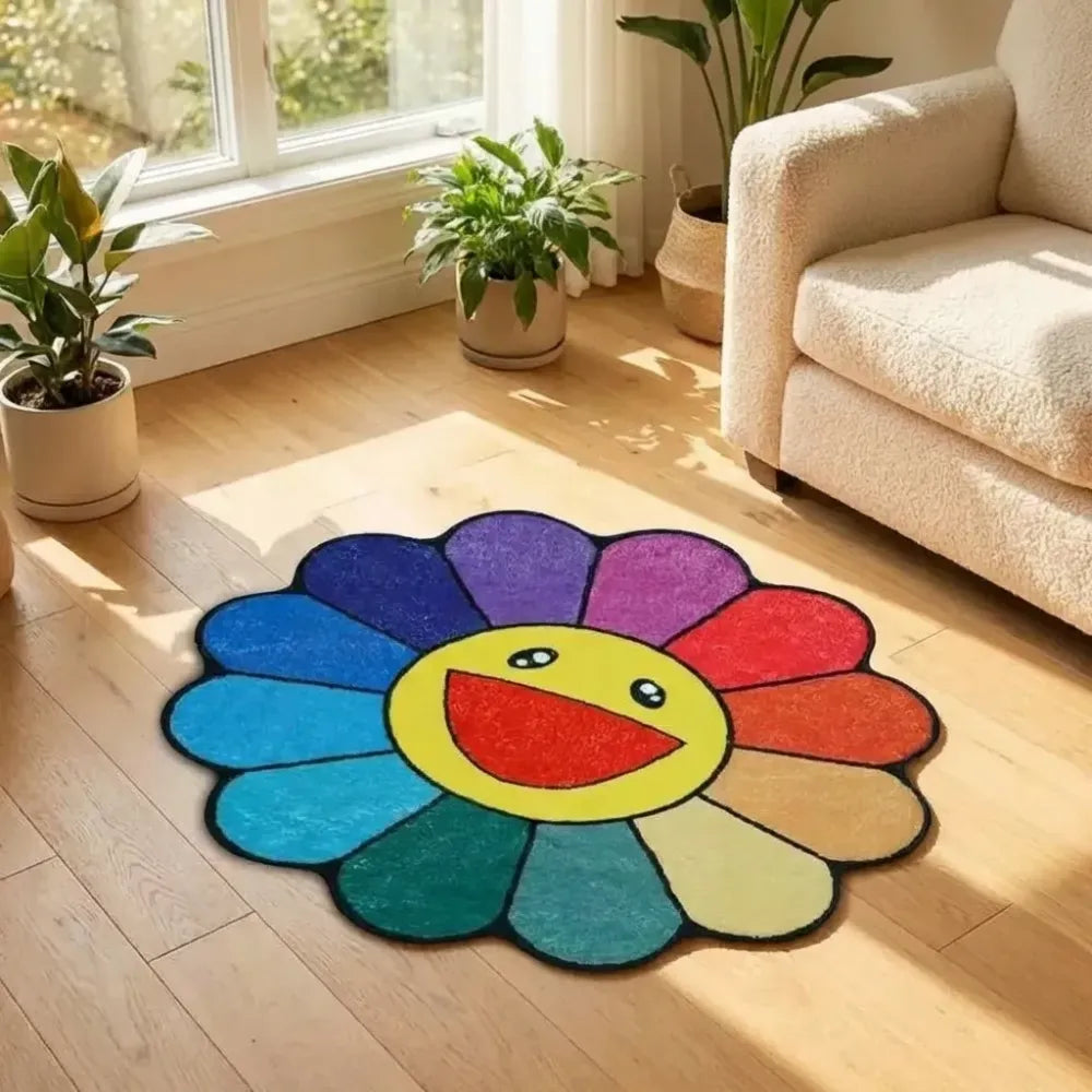 Sunflower bathroom rug for kids