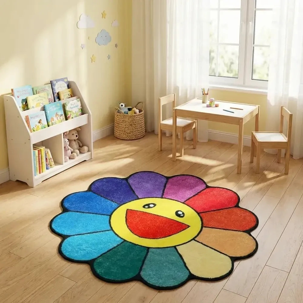 Sunflower bathroom rug for kids