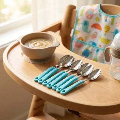 Supermom stainless steel tea spoon (6 pc set) - home & kitchen