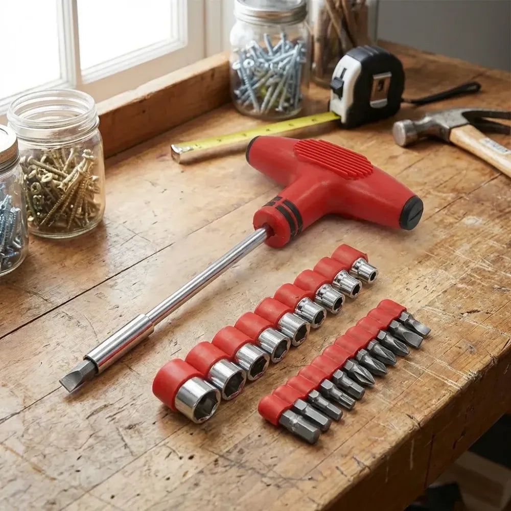 T-shape screwdriver ratchet set – 24pcs