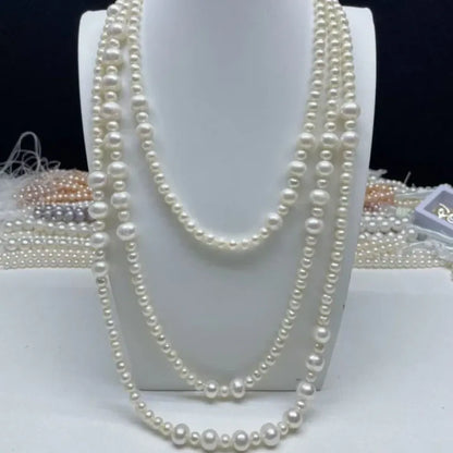 Three-layer pearl necklace set - jeweller set