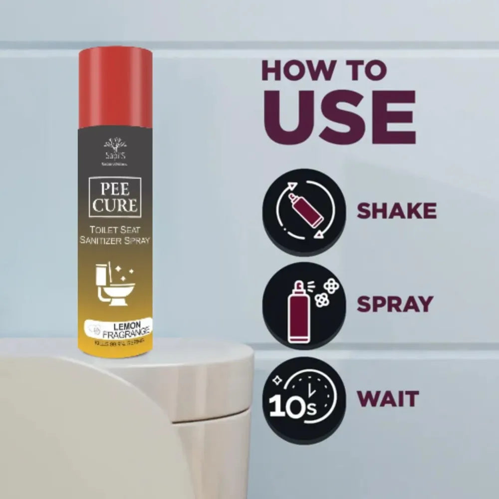 Toilet seat sanitizer spray