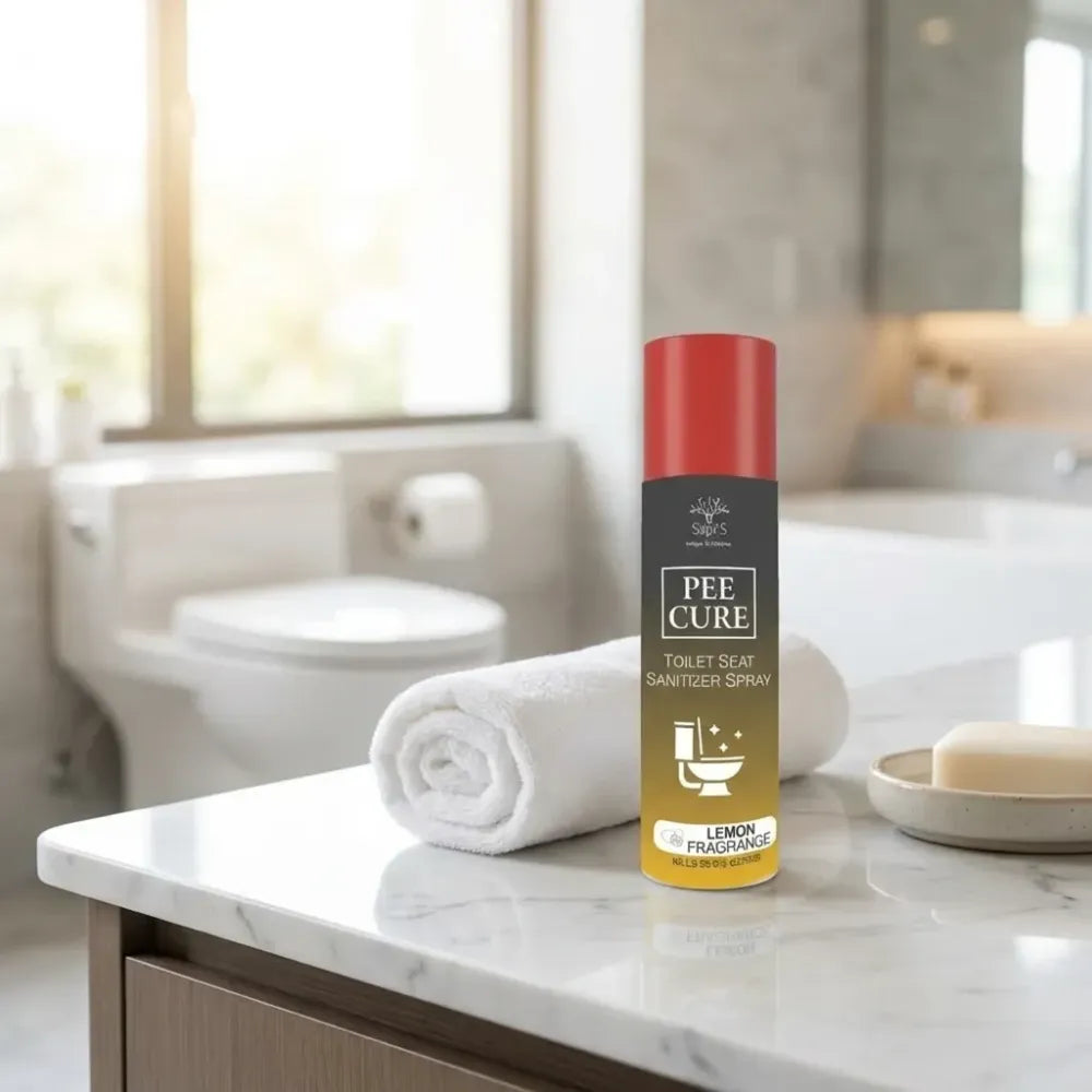 Toilet seat sanitizer spray