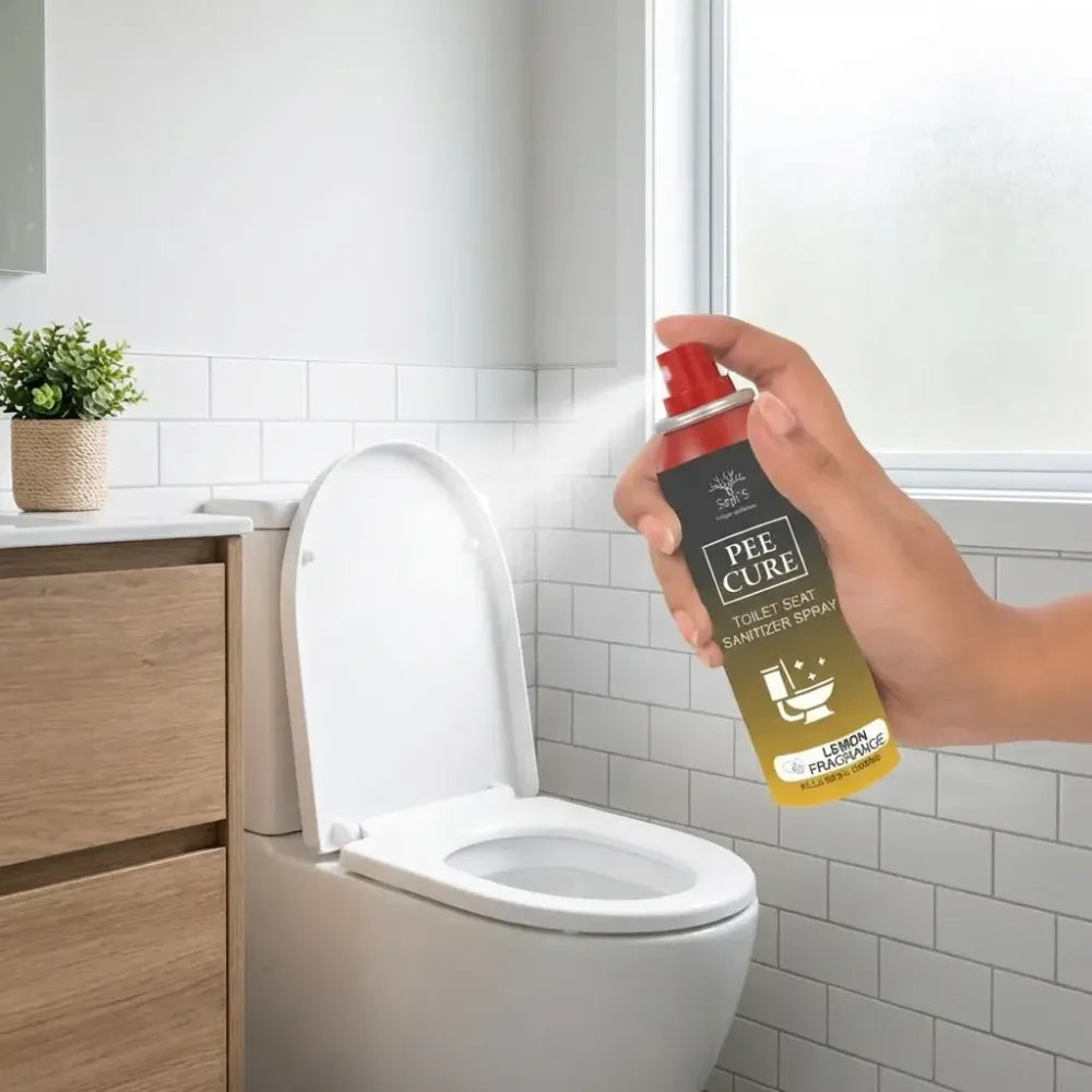 Toilet seat sanitizer spray