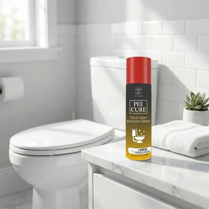 Toilet seat sanitizer spray