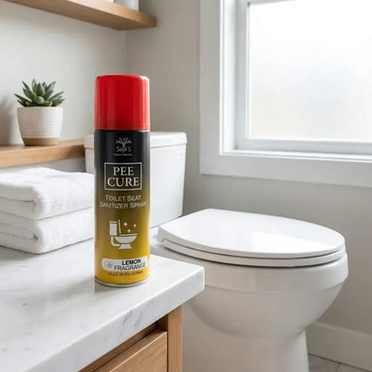 Toilet seat sanitizer spray