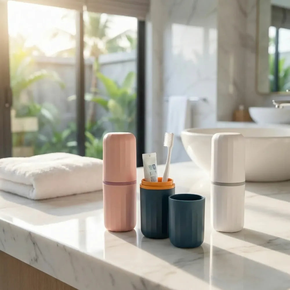 Toothbrush & toothpaste holder set - home essentials