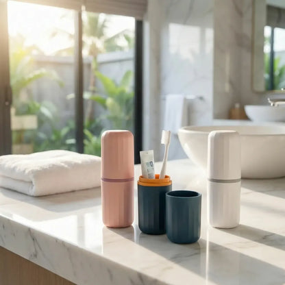 Toothbrush & toothpaste holder set - home essentials