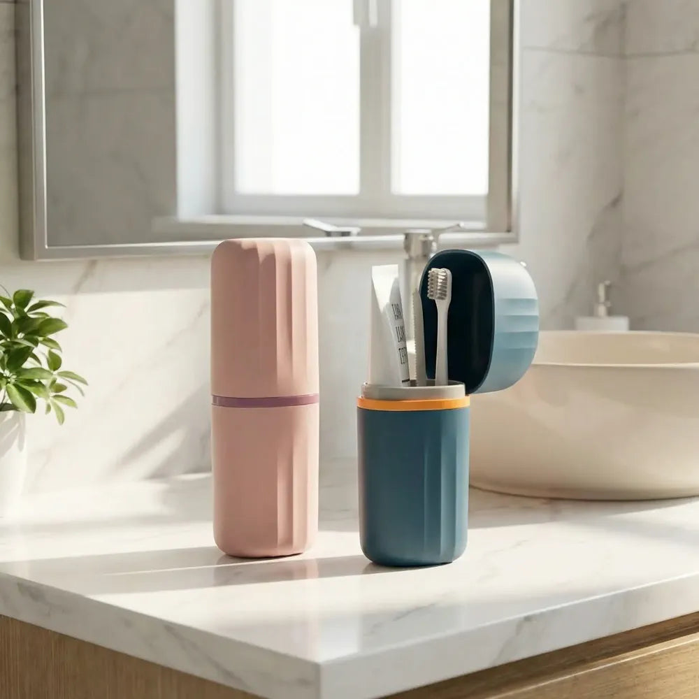 Toothbrush & toothpaste holder set - home essentials