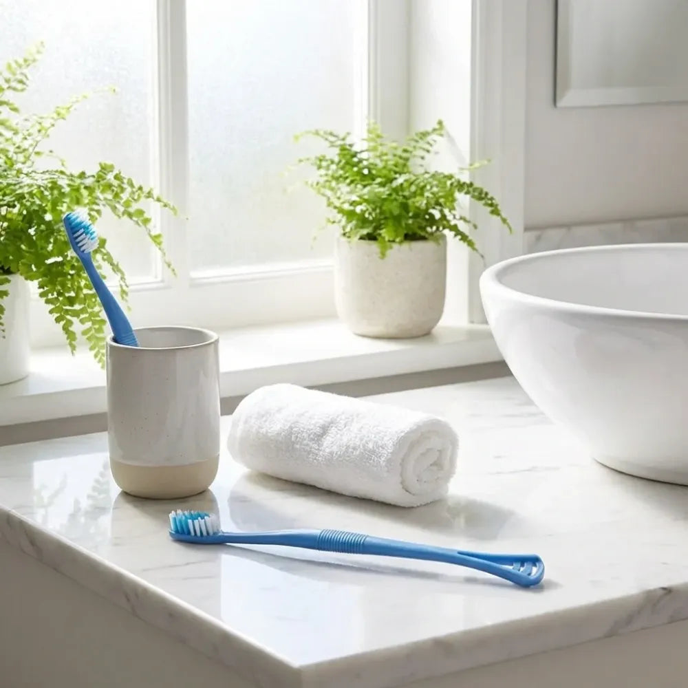 Toothbrush with tongue scraper - home & kitchen