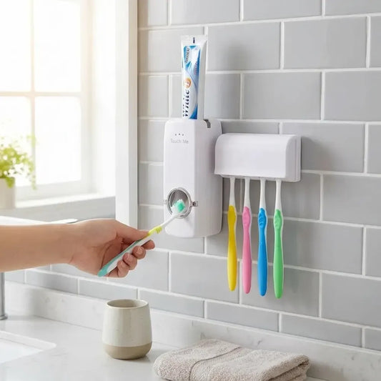 Toothpaste dispenser & brush holder - home kitchen