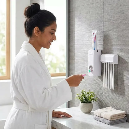Toothpaste dispenser & brush holder - home kitchen
