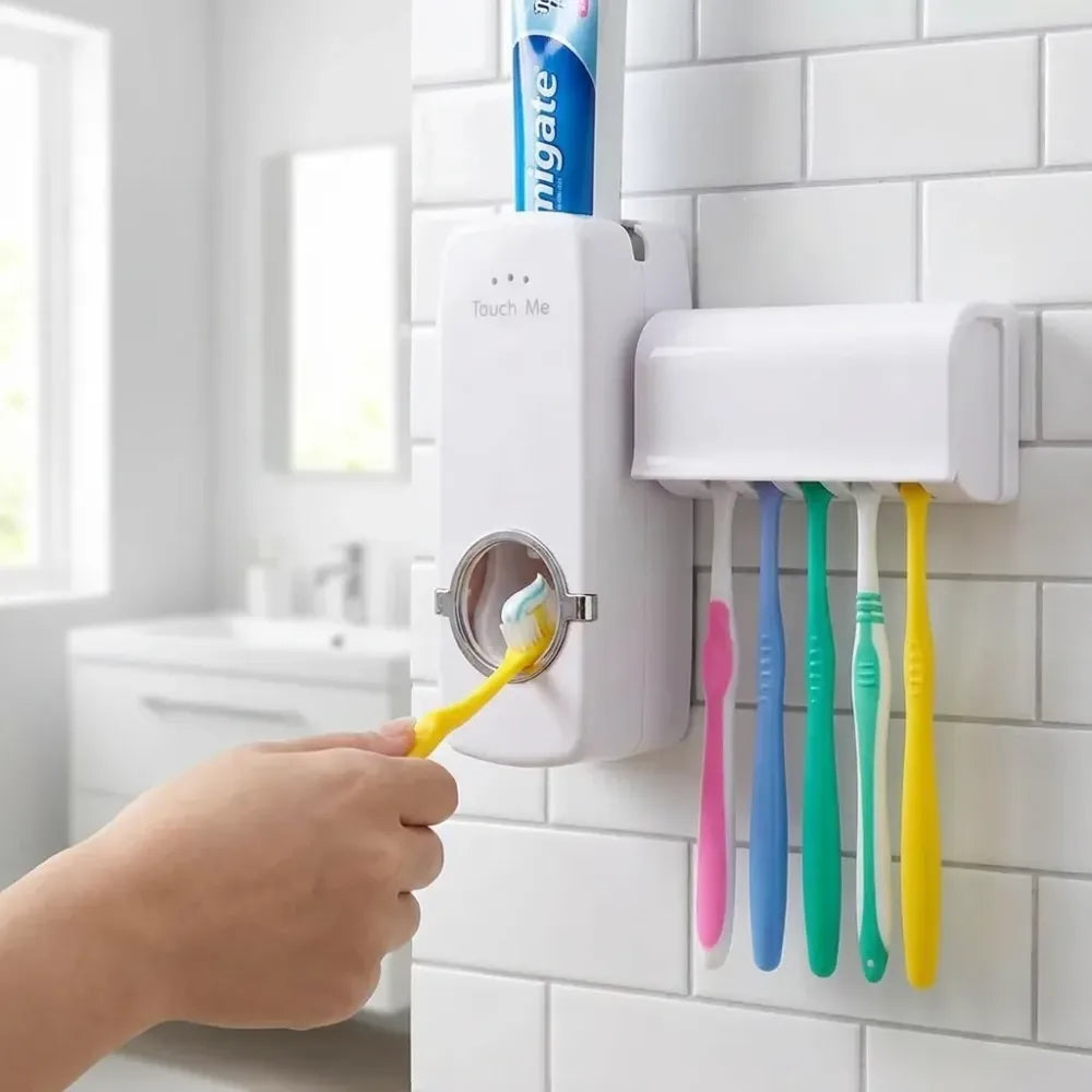 Toothpaste dispenser & brush holder - home kitchen